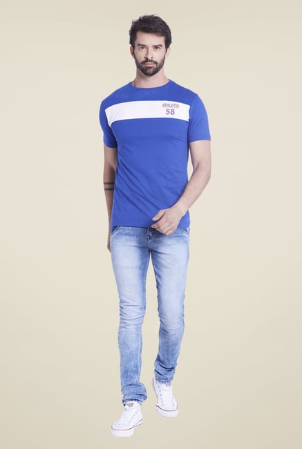 Globus Blue Solid T Shirt Globus Blue Solid T Shirt