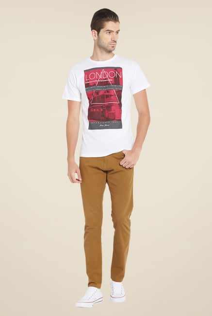 Globus White Graphic Print T Shirt Globus White Graphic Print T Shirt
