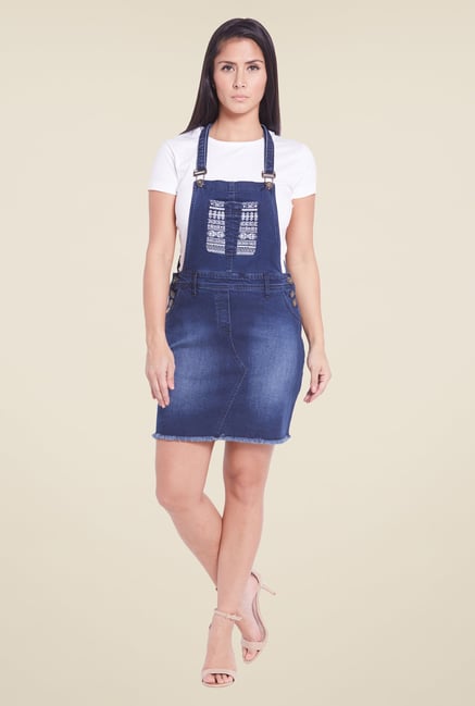 Globus Denim Blue Solid Jumpsuit Globus Denim Blue Solid Jumpsuit