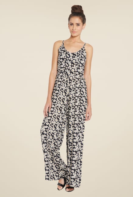 Globus Black & White Floral Printed Jumpsuit Globus Black & White Floral Printed Jumpsuit