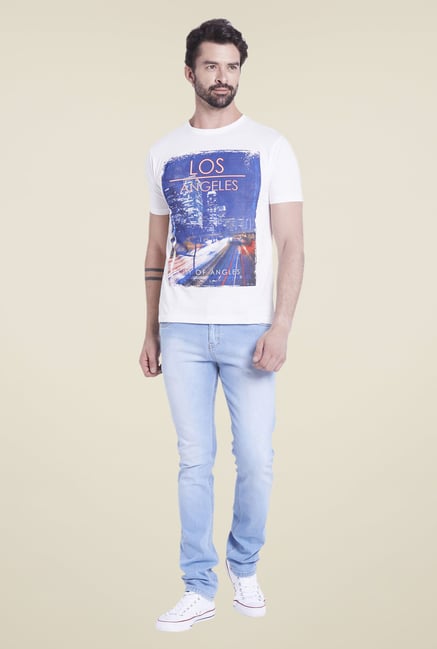 Globus White Graphic Print T Shirt Globus White Graphic Print T Shirt