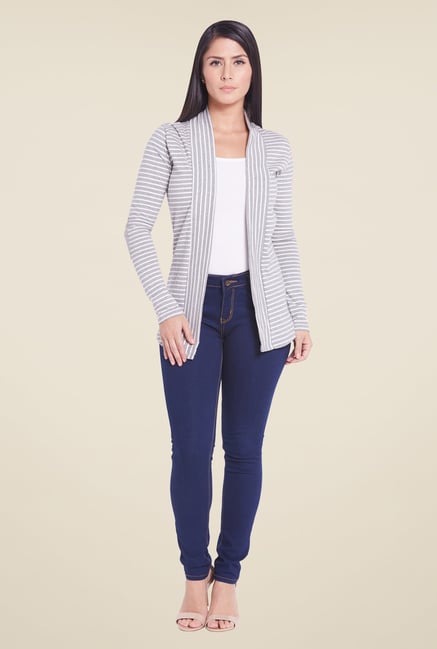 Globus Grey Striped Shrug Globus Grey Striped Shrug