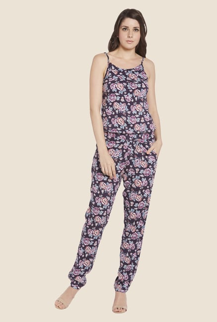 Globus Purple Floral Printed Jumpsuit Globus Purple Floral Printed Jumpsuit