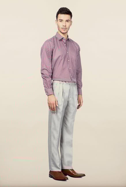 Van Heusen Grey Solid Formal Trouser Van Heusen Grey Solid Formal Trouser