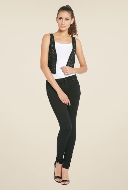 Globus Black Crochet Shrug Globus Black Crochet Shrug