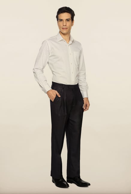 Van Heusen Grey Solid Formal Trouser Van Heusen Grey Solid Formal Trouser