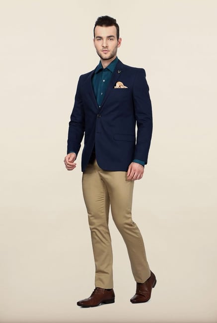 Allen Solly Navy Solid Blazer Allen Solly Navy Solid Blazer