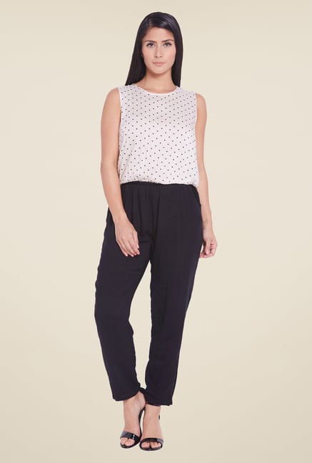 Globus White Polka Dot Printed Jumpsuit Globus White Polka Dot Printed Jumpsuit