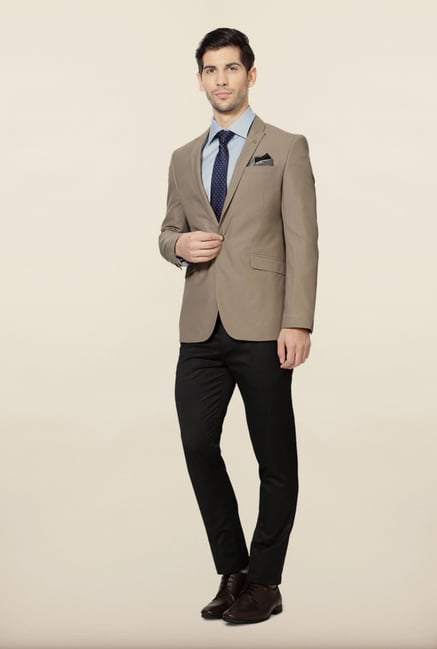 Van Heusen Tan Solid Blazer Van Heusen Tan Solid Blazer