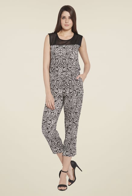 Globus Black Printed Jumpsuit Globus Black Printed Jumpsuit