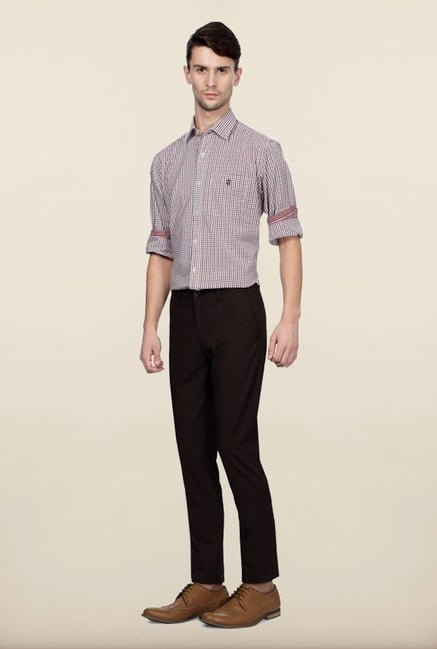 Allen Solly Brown Solid Formal Trouser Allen Solly Brown Solid Formal Trouser