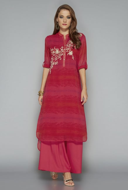 Vark by Westside Red Printed Suit Set Vark by Westside Red Printed Suit Set