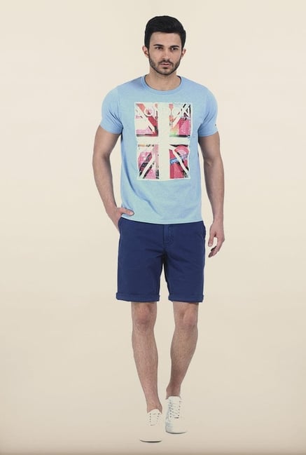 Basics Heather Blue Crew T Shirt Basics Heather Blue Crew T Shirt