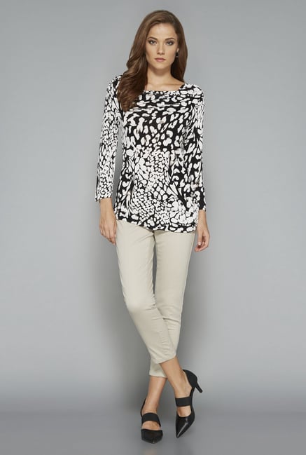 Wardrobe by Westside Black Printed Top Wardrobe by Westside Black Printed Top