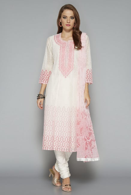 Vark by Westside White Printed Suit Set Vark by Westside White Printed Suit Set