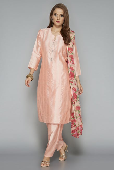 Vark by Westside Pink Solid Suit Set Vark by Westside Pink Solid Suit Set