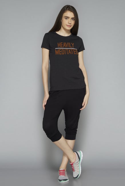 Westsport by Westside Dark Grey Printed T Shirt Westsport by Westside Dark Grey Printed T Shirt