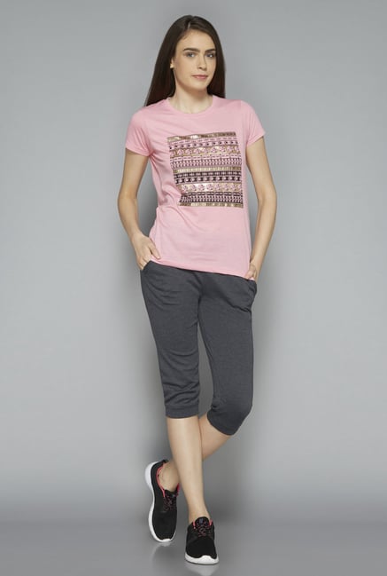 Westsport by Westside Pink Printed T Shirt Westsport by Westside Pink Printed T Shirt
