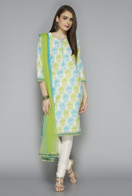 Vark by Westside White Printed Suit Set Vark by Westside White Printed Suit Set
