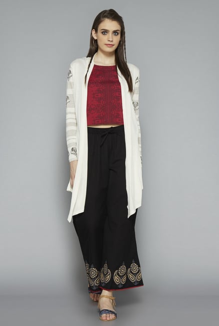 Bombay Paisley by Westside Off White Solid Shrug Bombay Paisley by Westside Off White Solid Shrug