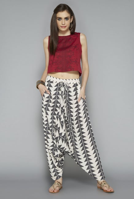 Bombay Paisley by Westside Off White Printed Afghan Pant Bombay Paisley by Westside Off White Printed Afghan Pant