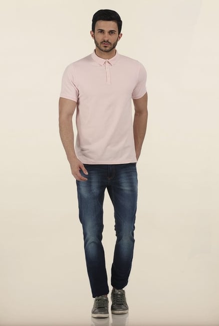 Basics Seashell Pink Lycra Polo T Shirt Basics Seashell Pink Lycra Polo T Shirt