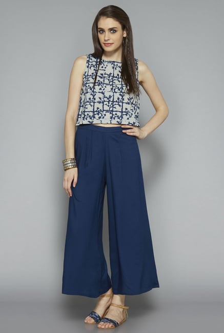 Bombay Paisley by Westside Blue Printed Crop Top Bombay Paisley by Westside Blue Printed Crop Top