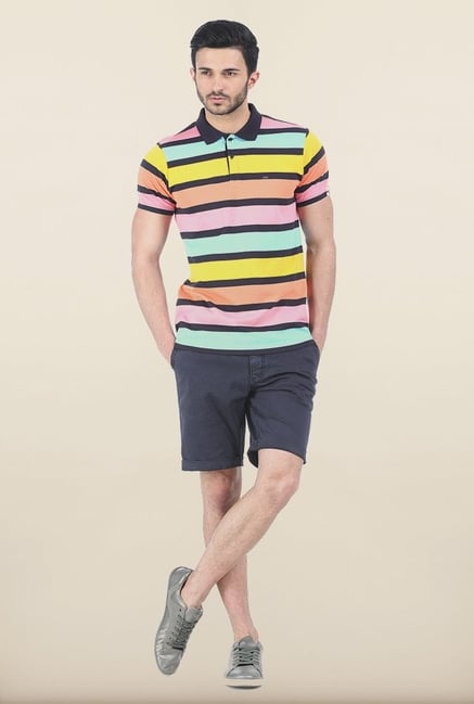 Basics Multicolor Rugby Polo T Shirt Basics Multicolor Rugby Polo T Shirt