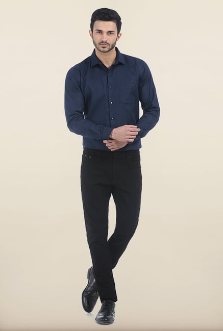 Basics Slim Fit Blueberry Twill Shirt Basics Slim Fit Blueberry Twill Shirt