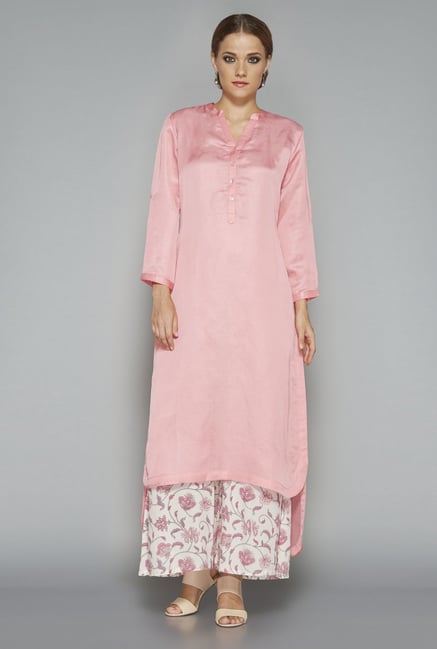 Zuba by Westside Pink Solid Kurta Zuba by Westside Pink Solid Kurta