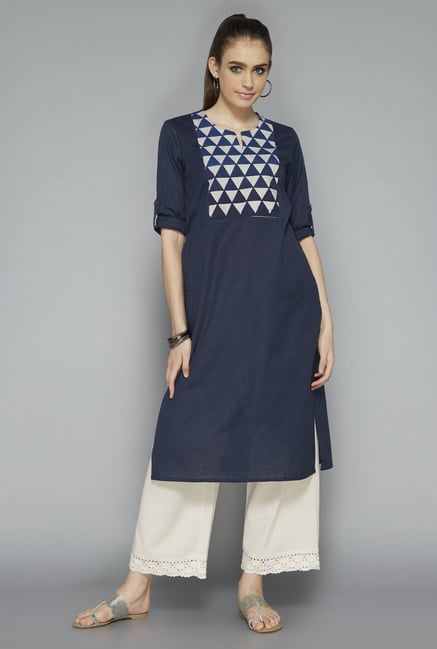 Utsa by Westside Navy Geometric Print Kurta Utsa by Westside Navy Geometric Print Kurta