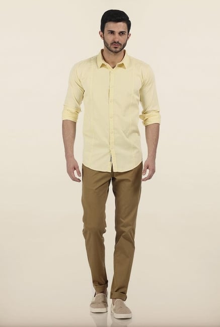 Basics Tapered Fit Khaki Irregular Matt Stretch Trouser Basics Tapered Fit Khaki Irregular Matt Stretch Trouser
