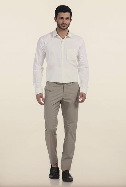Basics Slim Fit Simply Taupe Slub Twill Cotton Trouser Basics Slim Fit Simply Taupe Slub Twill Cotton Trouser