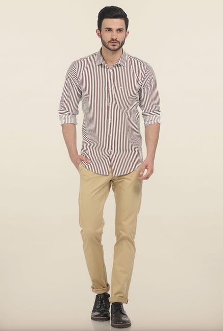 Basics Tapered Fit Warm Sand Dobby Stretch Trouser Basics Tapered Fit Warm Sand Dobby Stretch Trouser