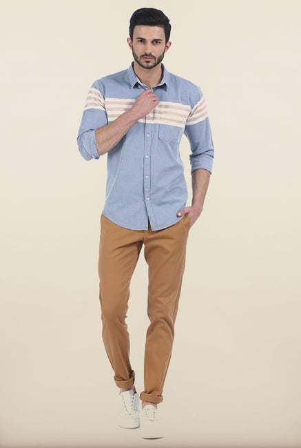 Basics Tapered Fit Khaki Stepped Twill Stretch Trouser Basics Tapered Fit Khaki Stepped Twill Stretch Trouser