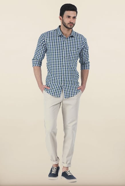 Basics Slim Fit Silver Birch Matt Weave Cotton Trouser Basics Slim Fit Silver Birch Matt Weave Cotton Trouser