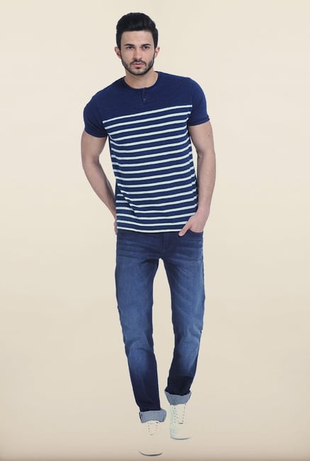 Basics Torque Fit Dark Blue Stretch Jeans Basics Torque Fit Dark Blue Stretch Jeans
