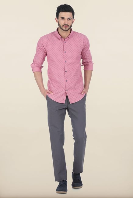 Basics Slim Fit Quiet Shade Dobby Structure Cotton Trouser Basics Slim Fit Quiet Shade Dobby Structure Cotton Trouser