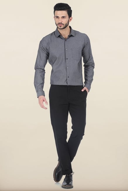 Basics Slim Fit Moonless Nigh Dobby Structure Cotton Trouser Basics Slim Fit Moonless Nigh Dobby Structure Cotton Trouser