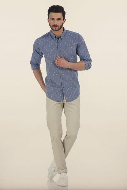 Basics Tapered Fit Sand Shell Dobby Peached Stretch Trouser Basics Tapered Fit Sand Shell Dobby Peached Stretch Trouser