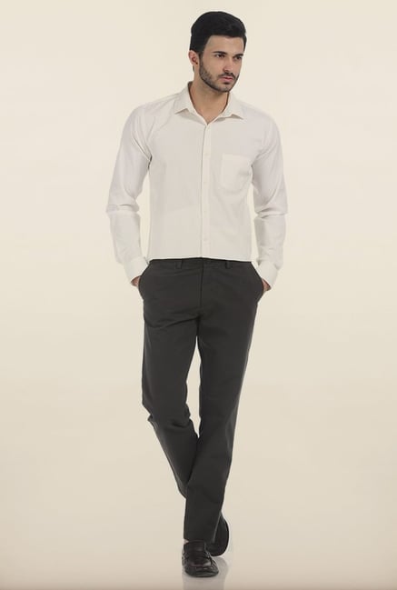 Basics Slim Fit Coffee Bean Weft Rib Cotton Trouser Basics Slim Fit Coffee Bean Weft Rib Cotton Trouser