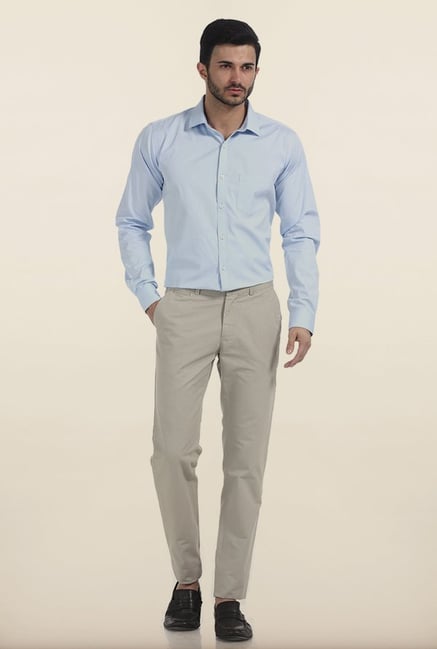 Basics Slim Fit Pumice Stone Weft Rib Cotton Trouser Basics Slim Fit Pumice Stone Weft Rib Cotton Trouser