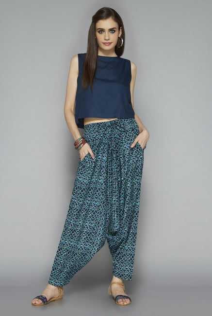 Bombay Paisley by Westside Indigo Solid Crop Top Bombay Paisley by Westside Indigo Solid Crop Top