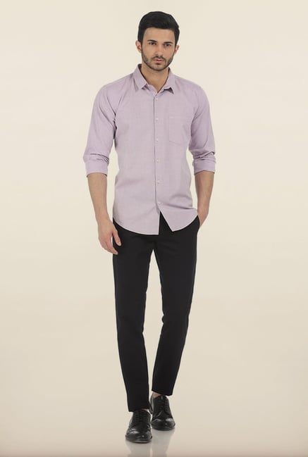 Basics Tapered Fit Vulcan Black Slub Twill Cotton Trouser Basics Tapered Fit Vulcan Black Slub Twill Cotton Trouser