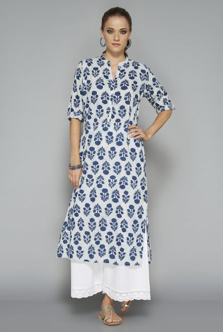 Utsa by Westside White Block Print Kurta Utsa by Westside White Block Print Kurta