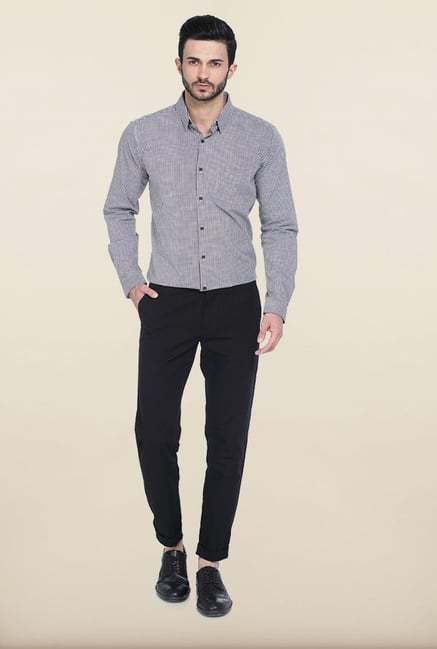 Basics Slim Fit Total Eclipse Matt Weave Cotton Trouser Basics Slim Fit Total Eclipse Matt Weave Cotton Trouser