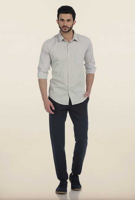 Basics Slim Fit Dark Sapphire Matt Weave Cotton Trouser Basics Slim Fit Dark Sapphire Matt Weave Cotton Trouser