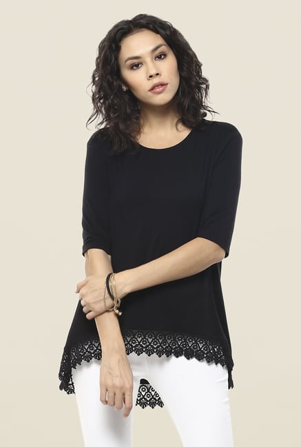 Femella Black Solid Top Femella Black Solid Top
