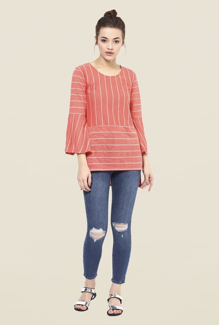 Femella Coral Striped Top Femella Coral Striped Top
