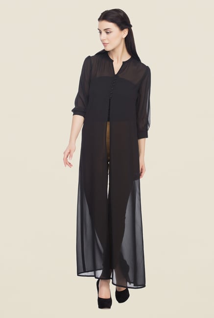 Femella Black Solid Shrug Femella Black Solid Shrug